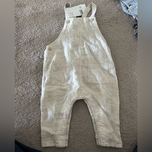 Baby 9m organic linen overalls